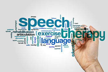 Small words describing "Speech Therapy"